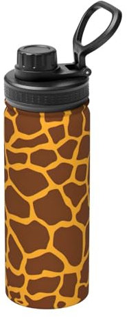 Bouteille d'eau isotherme en acier inoxydable avec imprimé girafe - 532 ml