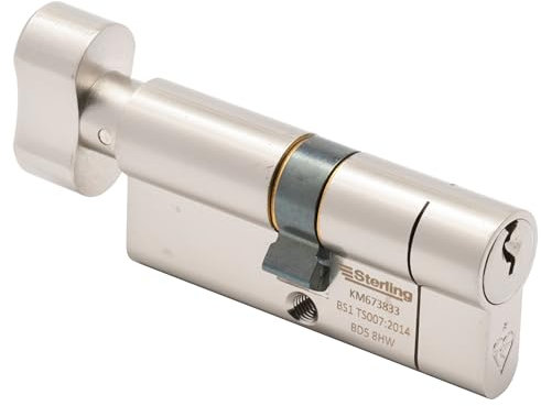 Door Minder BS1 TS007 1 Star Keyed Alike Euro Door Cylinder (Thumb Turn Cylinder, 45x55mm)