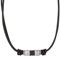 s.Oliver Kette mit Anhänger Edelstahl Leder Herren Halsschmuck, 45+5 cm, Grau, Kommt in Schmuck Geschenk Box, 2038870