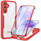 Phoona 360 degrés Coque pour Samsung Galaxy A55 5G avec Transparent Protection d'écran, TPU Silicone Antichoc écran Coque, Anti-Rayures Portable Intégrale Étui Housse pour Samsung A55 5G, Rouge