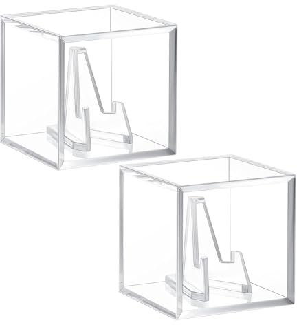 Blmirror Vitrine für Meisterschaftsringe, Durchsichtige Vitrine Aus Acryl, Mini-Staffelei Aus Acryl, Challenge-Münzenhalter