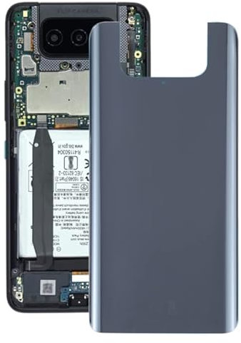 CWONCONGOIN Mobile Phone Replacement Back Cover Glass Battery Back Cover with Adhesive for ASUS Zenfone 8 Flip ZS672KS(Black) Repair part