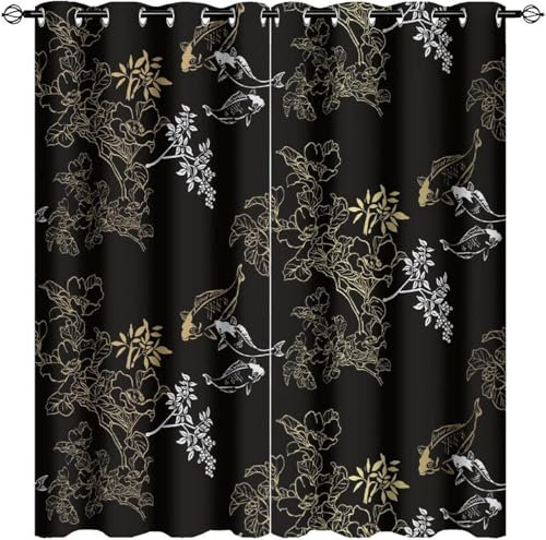 Boys Verdunkelungsvorhang-Set Für Schlafzimmer 3D-Druck Bunte Retro-Blumen Vorhänge Für Kinderzimmer Schiebegardine Blickdicht Für Dekoration Wohnzimmer Hotelbüro Esszimmer 300X280 cm (B + -622941978