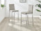 Luxuriöse Chrom-Esszimmerstühle mit Rautenmuster, 2er-Set, Frühstücksbarhocker, Premium-Esszimmerstühle mit silbernen Beinen, elegante Cappuccino-Beige-Samtstühle
