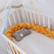 WHOROB Bettschlange Geflochten, Seitenschläferkissen, Bettschlange Baby, Kantenschutz Bettumrandung Knotenkissen Babybett, Nestchen Babybett Umrandungen, Kinderzimmerdekoration,Orange,1.5m