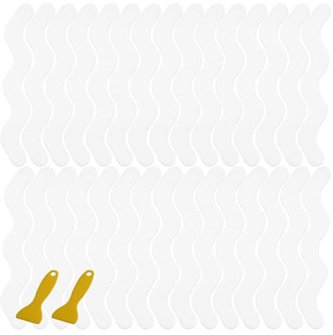 30 Piezas Pegatinas Antideslizantes, Antideslizante Bañera Tiras Antideslizantes Ducha Tiras adhesivas De Seguridad con Rascador para BañEra Escaleras Ducha Superficies Resbaladizas 1.5*18cm