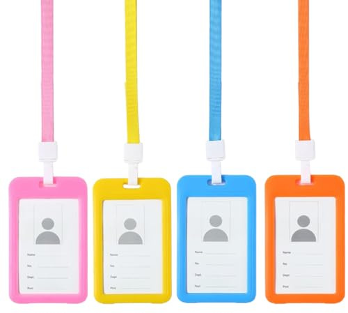 JchEnye 4 Piece Lanyard Neck Strap with Lobster Buckle - Porte-Cartes pour Badges d'identification, Badges de Travail, Cartes de métro et d'école