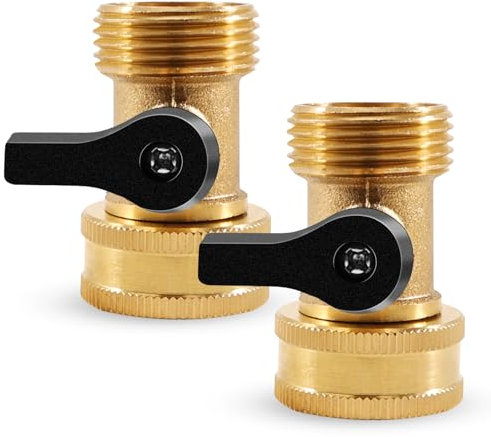 2 mini válvulas de bola de latón, 3/4 IG x 3/4 AG, válvula de bola de cierre de 3/4 pulgadas, adaptador de manguera de agua para bombas, tuberías domésticas y riego