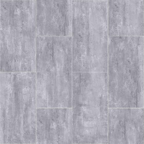 SPC Vinylboden Klicksystem, 6mm Stärke, Betonoptik Grau, 305x610mm, Geeignet für Fußbodenheizung