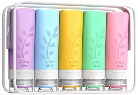 Travel Bottles Set for Toiletries, TSA Approved 3oz Silicone Containers
