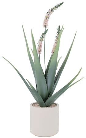 Künstlicher Aloe Vera im Topf, Realistische Kunstpflanze Sukkulenten Dekoration 102 x 22cm, Große Künstliche Sukkulente Bonsai Ornament Pflegeleichte Pflanzen Deko für Zuhause Büro und Garten