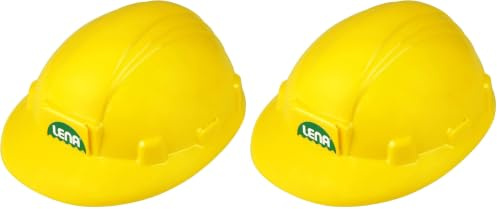 Lena 69841 - Baustellenhelm ca. 24 cm, Bauarbeiter Kinderhelm in Größe verstellbar, Bauhelm für kleine Baumeister, Baustellen Rollenspiel und Fasching, Kostüm Zubehör Helm für Kinder ab 2 Jahren, gelb