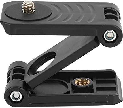 Alomejor Z Tilt Head Camera Support Bracket, Compact Folding Design for Adjustable Angles, Abs Plastic Lightweight, Suitable for Tripods and Carts