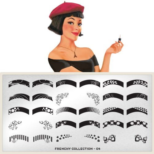MoYou-London Frenchy Collection Stamping Plate Frenchy Collection Nail Design Shapes Nail Art Manicure Pedicure (Frenchy 04)