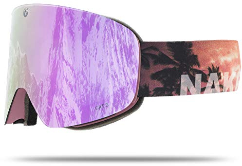 NAKED Optics Skibrille Männer, Ski Brille Frauen, Snowboardbrille (TROOP EVO Palms, inkl. Schlechtwetterglas)