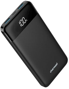 Power Bank 10400mAh,Charmast sottile e leggero Caricabatterie Portatile con LED Display USB C power bank da 5V/3A per iPhone Huawei Xiaomi Smartphone
