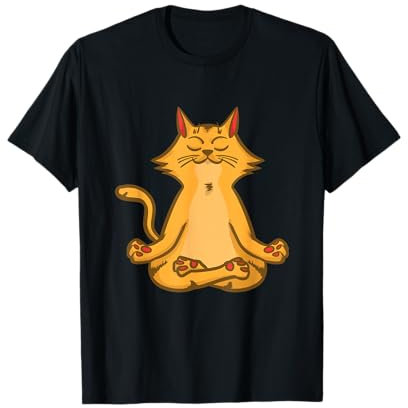 Cat Yoga T shirt Namaste Spiritual Meditation Chakra T-Shirt