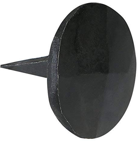 (Set of 12) 3/4 x 1 Inch(Approx.) Round Pyramid Decorative Iron Nails/Clavos, Natural Black Iron Finish