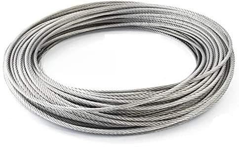 FP INOX Cable de 10 mm de diámetro, Acero Inoxidable 316 Flexible, 7 x 19 mm, A4, Longitud 10 m, 20 m, 30 m, 40 m, 50 m, Couronne 10m, 1