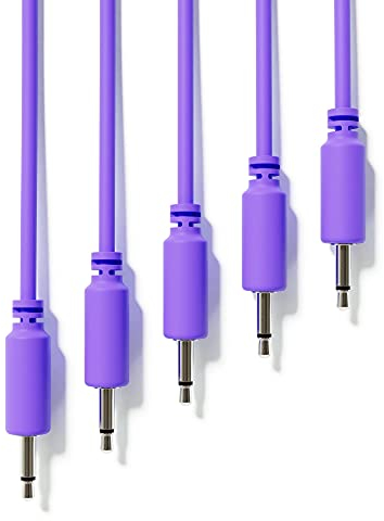 ExcelValley - 5-Pack - Mono Modular Patchkabel - TS 3,5mm 1/8 Eurorack Synthesizer [Purpur | 30 cm - 11,81]