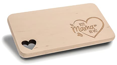 Donari - Tagliere in legno con incisione e elegante confezione regalo, idea regalo per la mamma