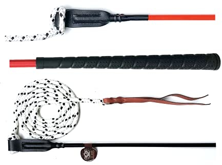 Nbrand JA Horse Kontaktstock Training mit Seil für die Bodenarbeit 100 cm 120 cm Reitstick Finesse-Stick Carrot Stick Horseman Stick (120 cm, rot)