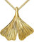JEVELION 585 Gold Anhänger 14Karat 14K mit Ginkgo-Blatt 585 Gold für Damen Mit Kette 70 cm