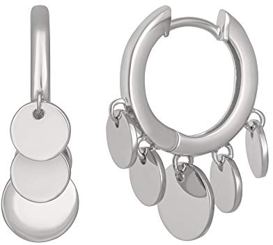 cai Damen Creolen 925/- Sterling Silber 2,5cm rhodiniert weiß 274210050