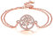 Micory Damen Lebensbaum Armband 925 Sterling Silber Roségold Doppelkette mit Geschenkbox,Verstellbar Charm Armband