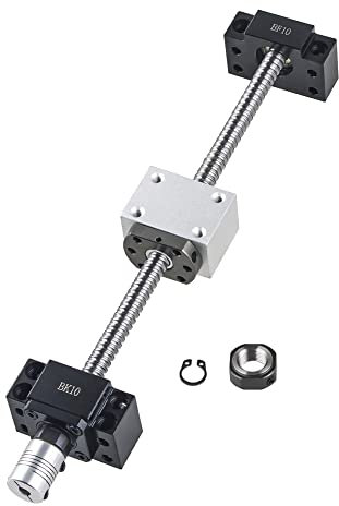 CNCMANS Ballscrew Kit SFU1204 RM1204 300mm Anti-Backlash Ball Screw with Ballscrew Nut Housing and End Supports BK/BF10 + Coupler, High Precision Part for CNC Machine