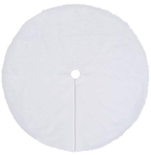 vidaXL Weihnachtsbaumdecke Christbaumdecke Weihnachtsdeko Weihnachtsbaum Rock Decke Bodenmatte Tannenbaumdecke Weiß 122cm Kunstpelz