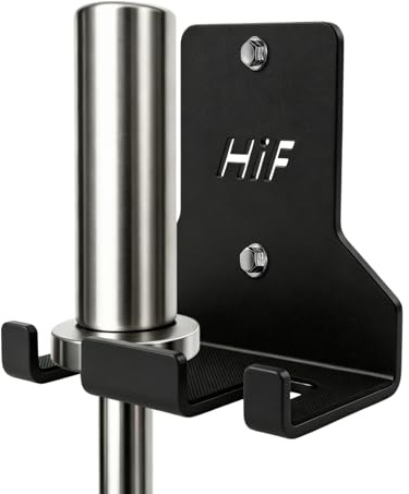 HIFLAME Double Barbell Storage Wall Mounted Storage Rack, Wall Barbell Rack, Olympic Wall Mount Barbell Holder,Vertical Hanging Barbell Rack.Suitable for Gym, Home Fitness. (Black)