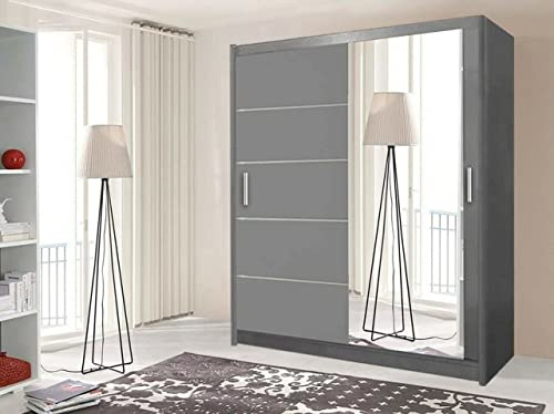 IE INTERIOR EMPORIUM Modish Lyon 2 and 3 sliding door wardrobe (150cm, Grey)
