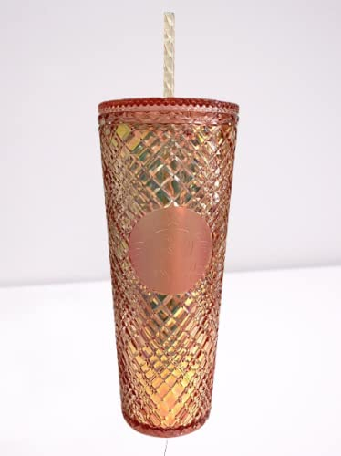 Starbucks Gobelet à bijoux pour les vacances d'hiver 2021 - 710 ml - Or rose - Noël