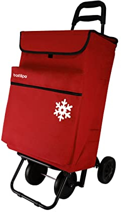 Bastilipo - Carrello spesa pieghevole a 4 ruote Julia Bermellón