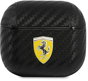 Ferrari FESA3CABK Hülle für AirPods 3 schwarz On Track PU Carbon