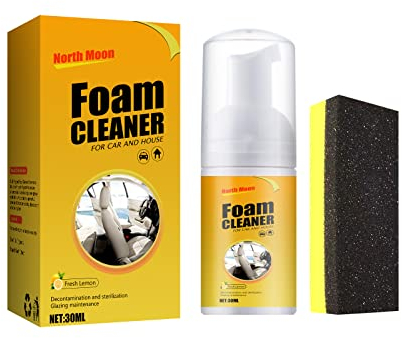 Nettoyant Mousse Foam Cleaner Nettoyant pour Sièges De Voiture, Mousse Nettoyante Multi-usages, Foam Cleaner for Car and House Lemon Flavor (30ML)