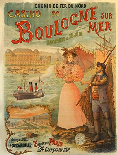 Fabulous Poster Plakat Casino Boulogne Poster Vintage Reisen Art Deco 30er Jahre