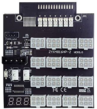 xiwai 14+10Pin Flex Slot Server Power Board auf 16x6Pin Power Supply Board für CHIA ETH BTC Mining Miner