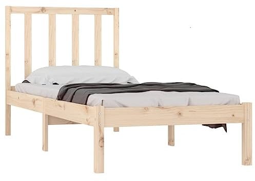 vidaXL Massivholzbett Einzelbett Bett Holzbett Bettgestell Bettrahmen Lattenrost Schlafzimmerbett Schlafzimmermöbel Kiefer 90x190cm
