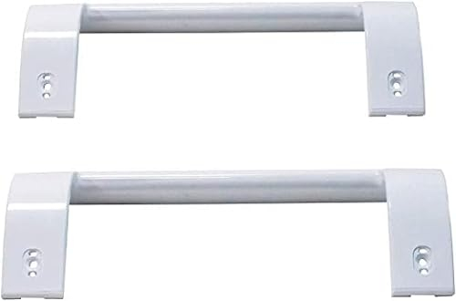RECAMBIOS DREYMA kit Tiradores 2 Unidades CO 4321270300 Frigorífico Compatible con Beko Saivod Smeg Maneta Repuesto Puerta Congelador Nevera Plástico Blanco Reemplazo Fácil Ergonómico Antideslizante