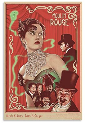 Moulin Rouge Filmposter Poster Dekorative Gemälde Leinwand Wandposter und Kunstbild Druck Moderne Familie Schlafzimmer Dekor Poster 20 x 30 cm Moulin Rouge Filmposter Moulin Rouge Mov