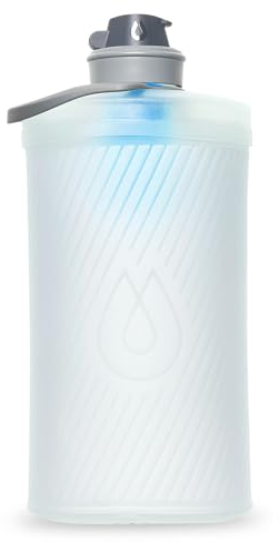 HydraPak FLUX + KIT DE FILTRE 1,5 L - Bouteille d'eau de randonnée pliable - Sans BPA, ultra léger bouchon à vis anti-déversement - Transparent