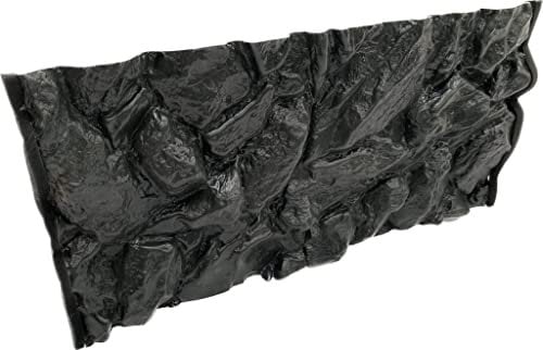 PLASTIKO - Aquarium Hintergrund 3D I Rückwänd 60x30 cm I Leicht zu Montieren und Reinigen I Keine Verklebung Erforderlich I Sicher für Tiere I Schwarz mit einem Muster aus Hohen Steinen