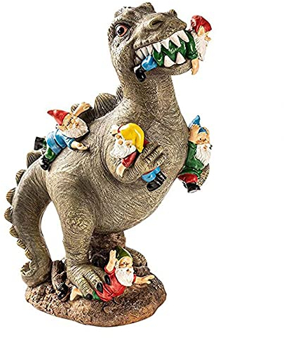 Dinosaurier Essen Zwerge Gartenstatuen,Garten Dinosaurier-Statue,Lustige Zwerge Resin Statue Skulptur,Happy Gartenzwerg Dekoration Garten Skulptur,Outdoor Yard-Kunst-Verzierung Rasen Dekoration (S)