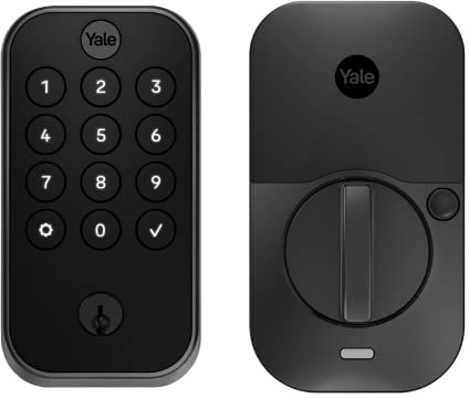 Yale Assure Lock 2 YRD410-ZW2-BSP - Cerradura de puerta con código de teclado de gamuza negra y llave de respaldo para puerta de entrada delantera o trasera, YRD410-ZW2-BSP