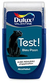 Dulux Valentine Peinture Testeur Crème de Couleur - Murs et Boiseries - Mat - Couleur Bleu Paon 30 ml