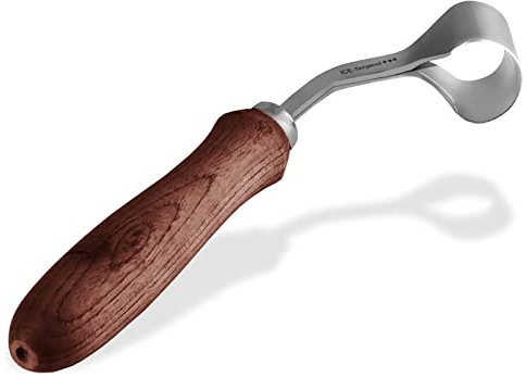 Profi Hufmesser für Pferde Schlaufenhufmesser Schlaufenmesser Rinnmesser Große Schlaufe Large Loop Knife Hufpflege-Messer Hufschmied Werkzeug Spezialstahl Rostfrei Ergonomisch für Tiere mit Hufe