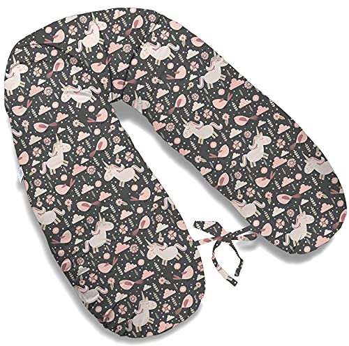 ekm trade 170cm XXL Typ I Stillkissen mit abnehmbarem Bezug Schwangerschaftskissen Lagerungskissen Seitenschläferkissen Handmade 100% Zertifizierte Baumwolle Geräuschlos (Kissen + Bezug, 34)