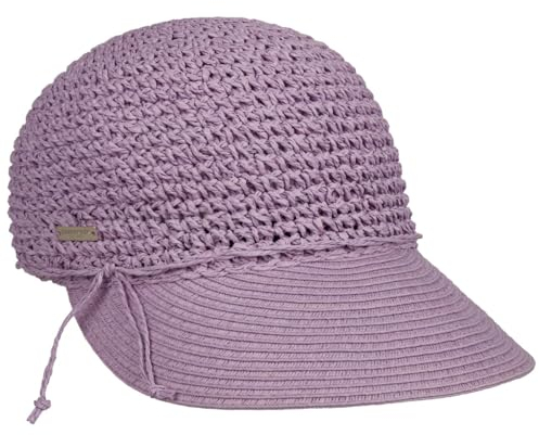 Seeberger Uni Rollable Crochet Cap Damencap Sommercap Sonnencap Sonnenvisor Strohcap Strandcap (One Size - Flieder)